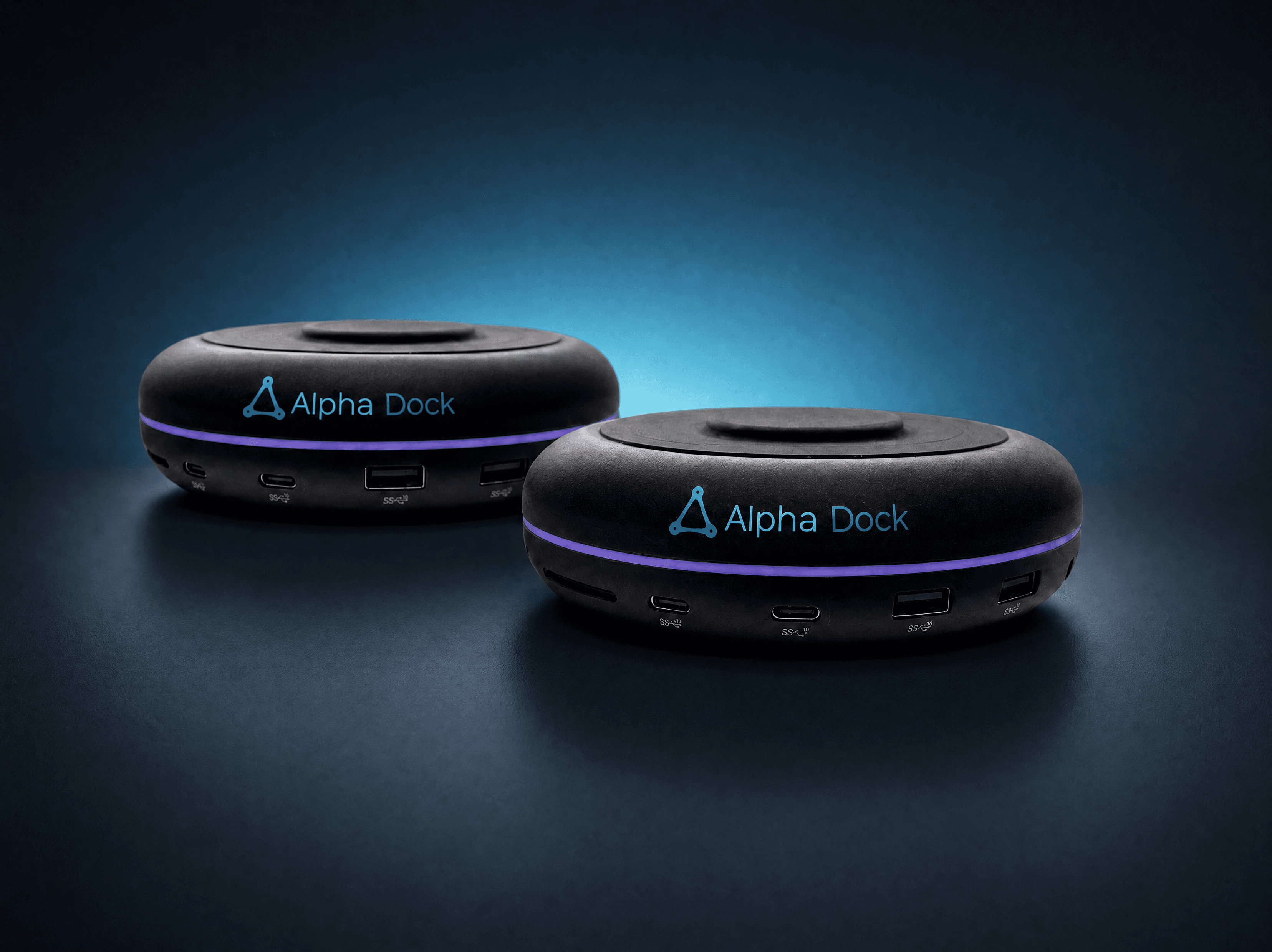 AlphaDock CL1 Twin Pack — two aluminium docking stations bundled for pairs of desks